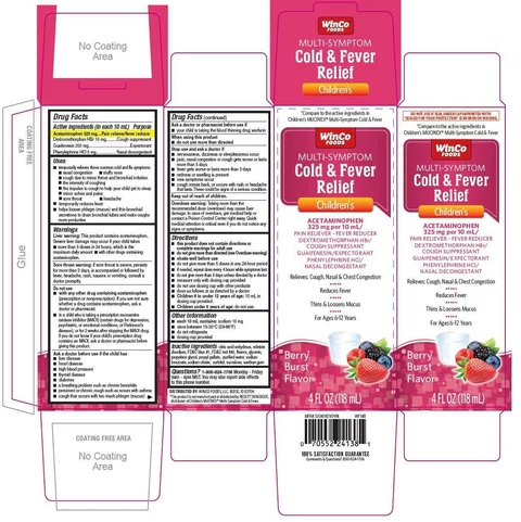 Childrens Multi-Symptom Cold and Fever Relief packaging