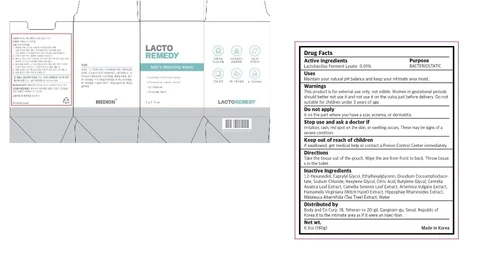 LACTO REMEDY ladys cleansing wipes packaging