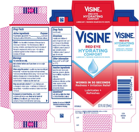 Visine Red Eye Hydrating ComfortEye Drops 포장