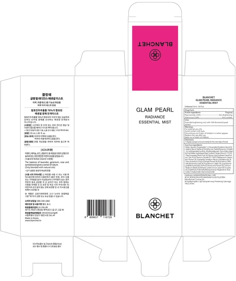 BLANCHET GLAM PEARL RADIANCE ESSENTIAL MIST 포장