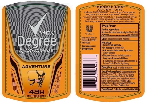 DegreeMotionSense Adventure Antiperspirant Deodorant 포장