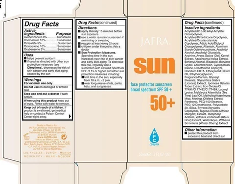 Sun Face Protector Sunscreen Broad Spectrum SPF 50 Jafra 포장