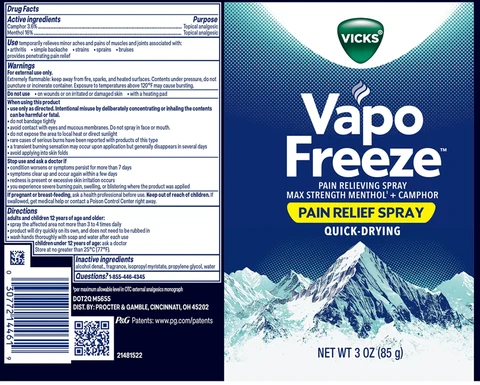 Vicks VapoFreezePAIN RELIEVING 포장