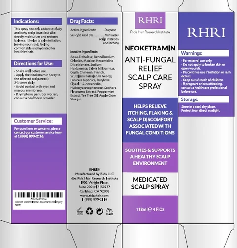 Rida Hair Research Institute RHRI Neoketramin Antifungal Yeast Relief Treatment packaging