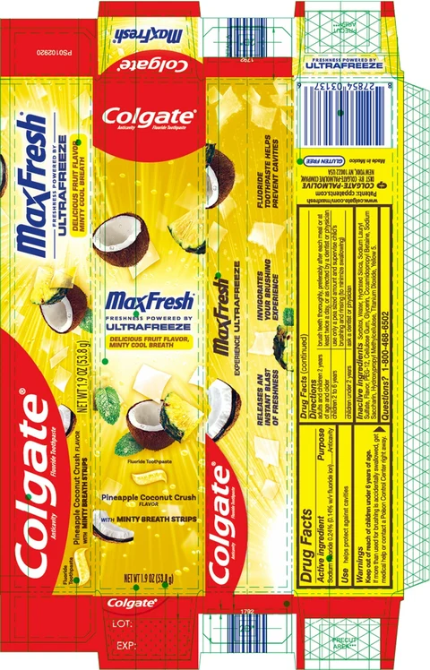 COLGATE MAX FRESH COCONUT PINEAPPLE packaging