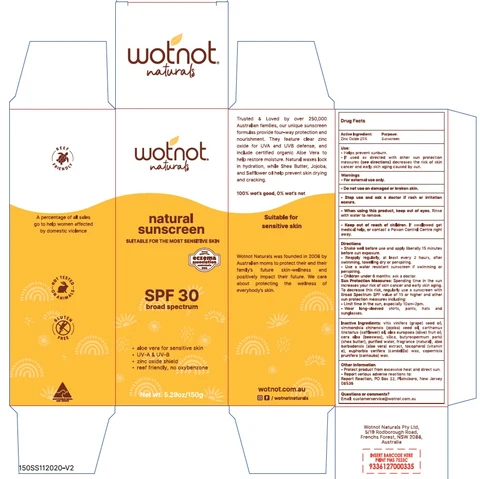 Wotnot Naturals Natural Sunscreen SPF 30 packaging