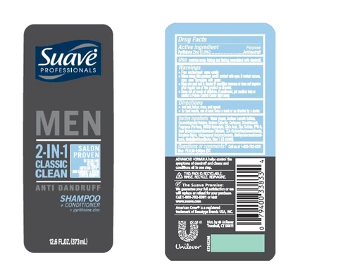 SuaveProfessionals Men 2 in 1 Classic Clean AntiDandruff 포장