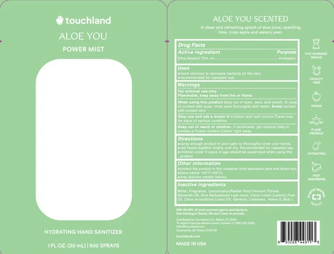 Touchland Power Mist Hand Sanitizer Aloe You 포장