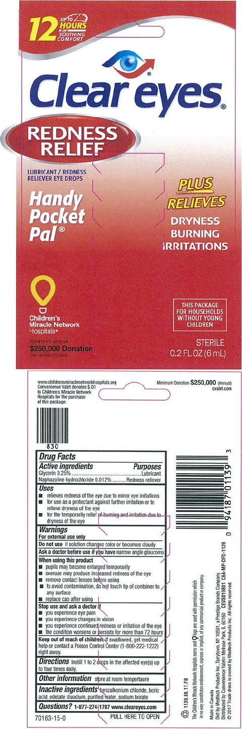 CLEAR EYES REDNESS RELIEF HANDY POCKET PAL packaging