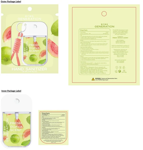 BCBG GENERATION Hand Sanitizer FRESH GUAVA SCENT 포장
