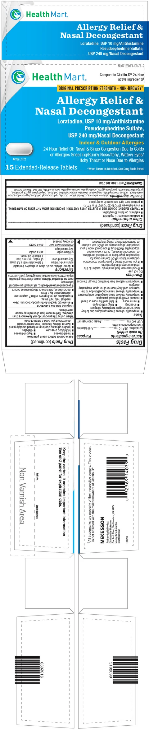 Loratadine and Pseudoephedrine Sulfate packaging