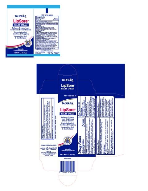 TriDerma LipSore Relief Cream packaging