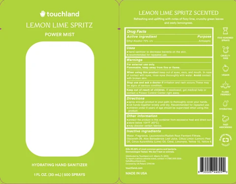 Touchland Power Mist Hand Sanitizer Lemon Lime Spritz 포장