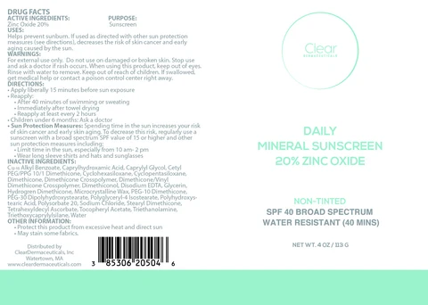 Daily Mineral Sunscreen 20% Zinc Oxide 포장