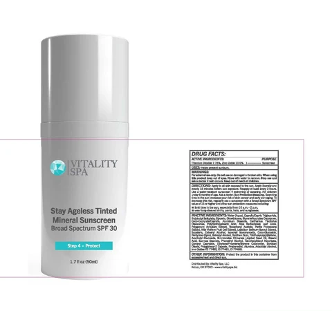 Stay Ageless Tinted Mineral Sunscreen Broad Spectrum SPF 30 packaging