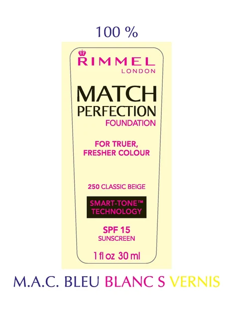 Rimmel LondonMatch Perfection Foundation - Classic Beige (250) packaging