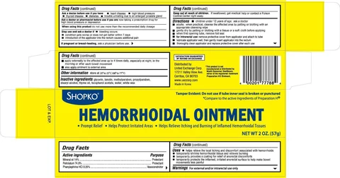 Shopko Hemorrhoidal 포장