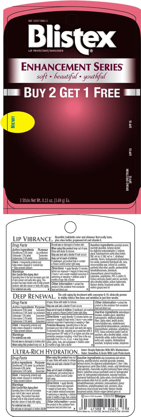 Blistex Enhancement Series (Lip Vibrance, Deep Renewal and Ultra-Rich Hydration) 포장
