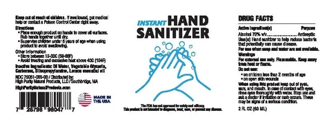 High Purity Hand Sanitizer 포장