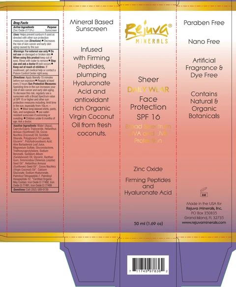 Sheer Daily Wear Face Protection Mineral Based Sunscreen SPF 16 포장