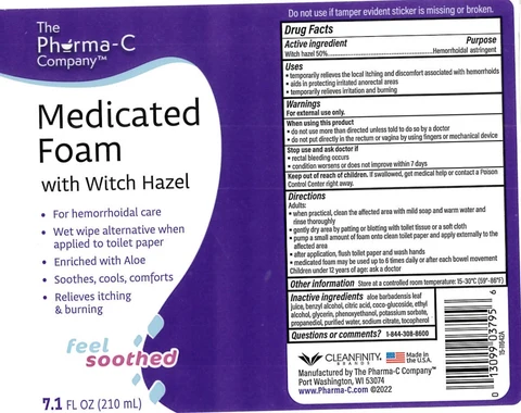 The Pharma C Company Medicated Foam with Witch Hazel packaging