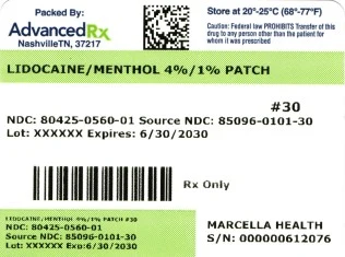 Lidocaine and Menthol packaging