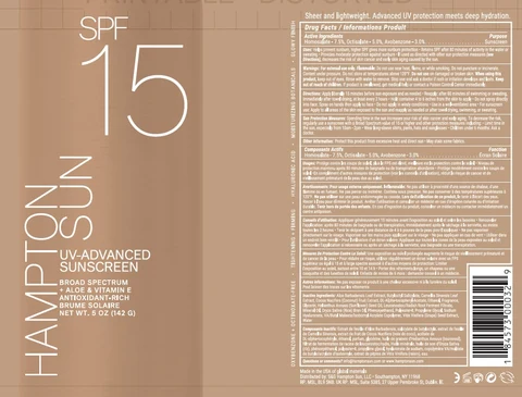Hampton SPF 15 UV-Advanced Sunscreen packaging