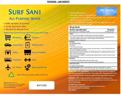 SURF SANI ALL-PURPOSE WIPES 포장