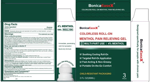 BonicaEaseX Colorless Roll-On Menthol Pain Relieving 포장