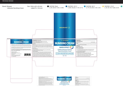 Jakwork Numbing Cream packaging