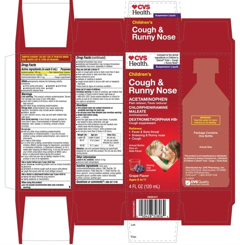 CVS ChildrensCold plus Cough plus Runny Nose packaging