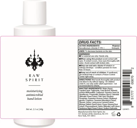 Raw Spirit - Moisturizing Antimicrobial Hand 포장