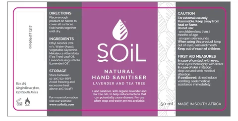 SOiL Lavender and Tea Tree Hand Sanitizer 포장