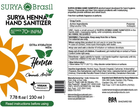 Surya Henna Hand Sanitizer 포장