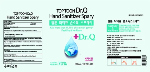 TOP TOON Dr.Q Hand SanitizerSpray 포장