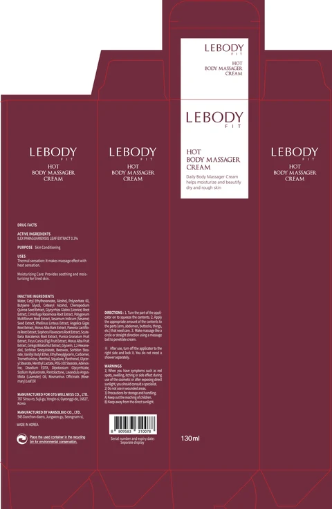 LEBODY FIT HOT BODY MASSAGER packaging