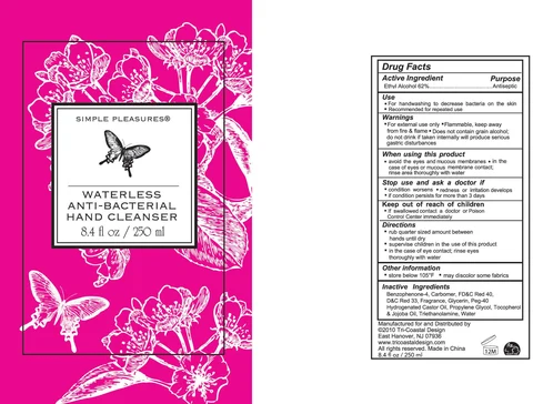 Waterless Anti-Bacterial Hand Cleanser packaging