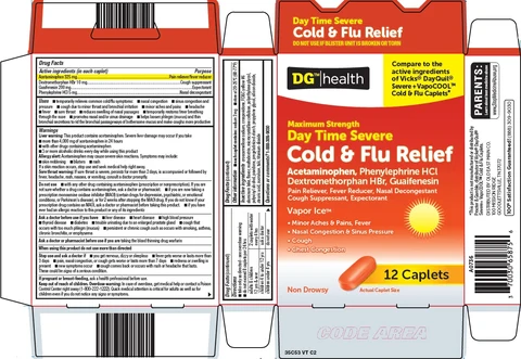 dg health day time severe cold and flu relief packaging