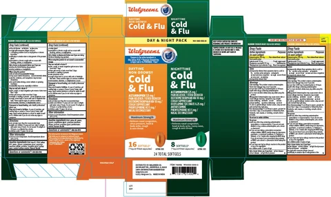 Walgreens Maximum Strength Non Drowsy Day and Night Cold and Flu packaging