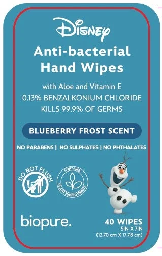 Biopure Antibacterial Hand Wipe 포장