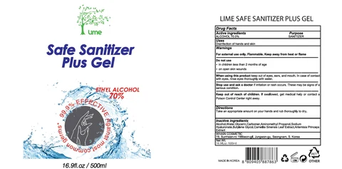 LIME SAFE SANITIZER PLUS packaging