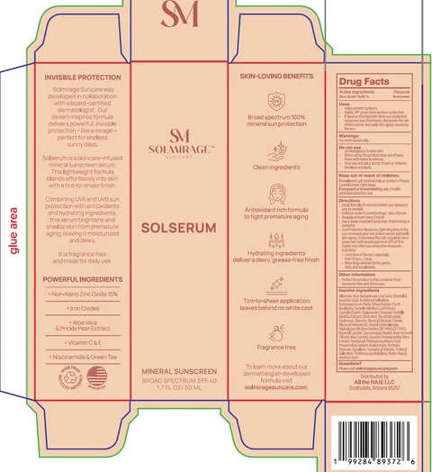 SM SOLMIRAGE SUNCARE Solserum Mineral Sunscreen SPF 40 포장