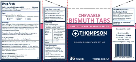 Thompson Chewable Bismuth Tabs packaging