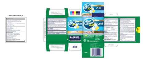 Alka-Seltzer Plus Severe Cold Night PowerFast Fizz packaging