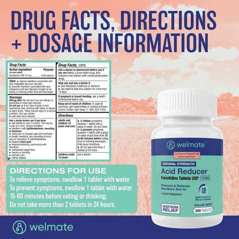 Welmate Famotidine 10mg packaging