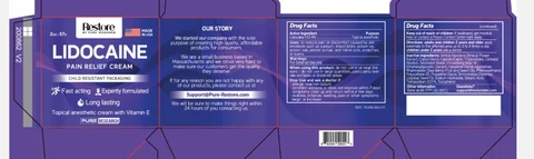 Restore Lidocaine Pain Relief Cream 포장