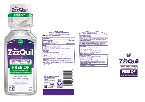 VICKS ZzzQuilNIGHTTIME SLEEP-AID Diphenhydramine HCl FREE OF packaging