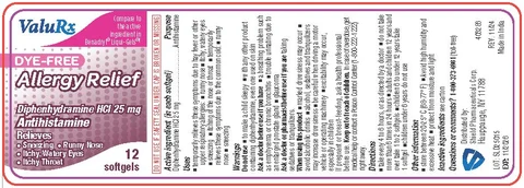 ValuRx Dye Free Allergy Relief 포장