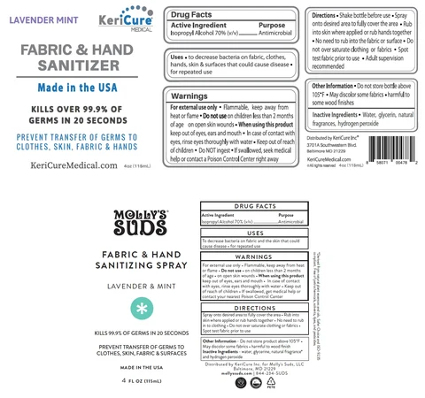 KeriCure Fabric and Hand Sanitizer 포장