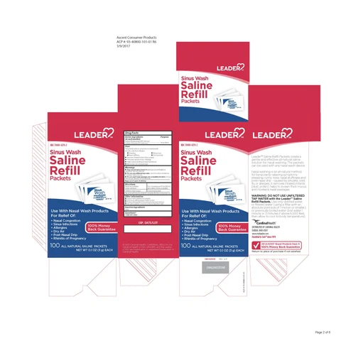 Leader Sinus Wash Saline Refill Packets packaging